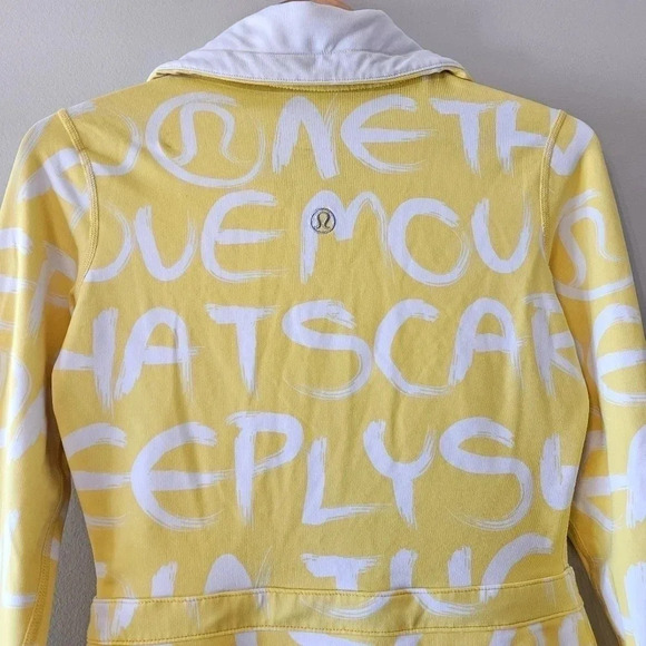 Lululemon Victory Manifest Casual Long Sleeve Women's Jacket Yellow White Sz 4. - Picture 14 of 16